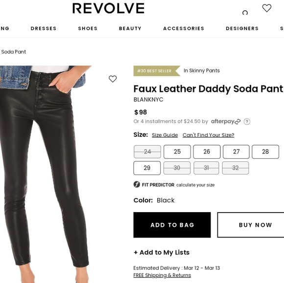 NWT Faux Leather Daddy Soda Pant - Picture 8 of 9